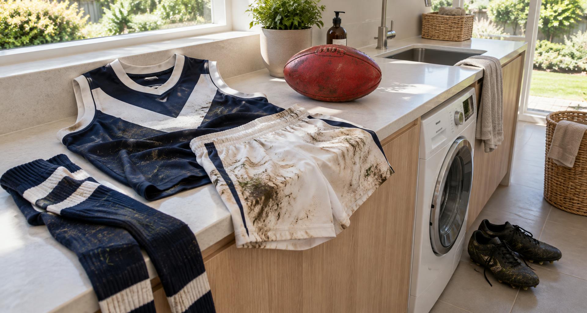Footy Season Laundry: Grass, Mud and Sweat Stains From the Weekend