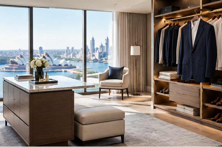 Steam refreshing a tailored navy blazer